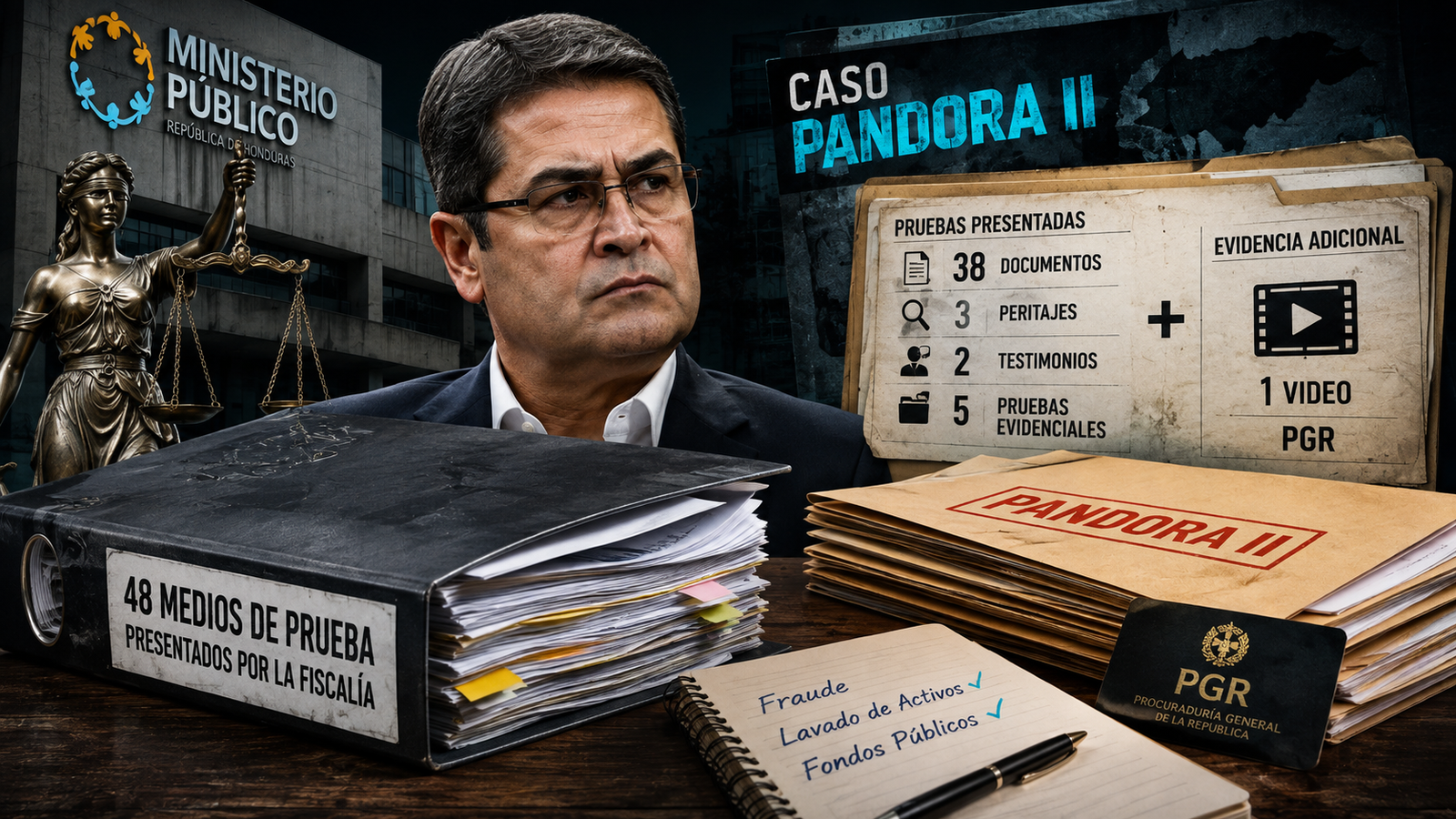 Pandora II: Fiscalía presenta 48 medios de prueba contra JOH y la PGR suma una evidencia en video