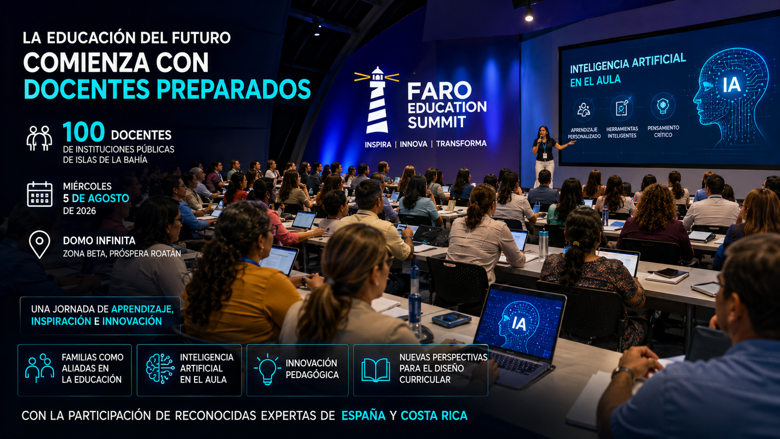 Próspera reunirá a 100 docentes en cumbre sobre inteligencia artificial e innovación educativa