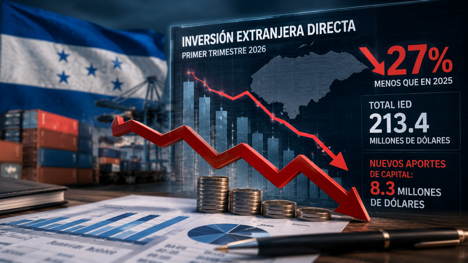 Nuevos capitales apenas alcanzan $8.3 millones mientras cae la inversión extranjera en Honduras