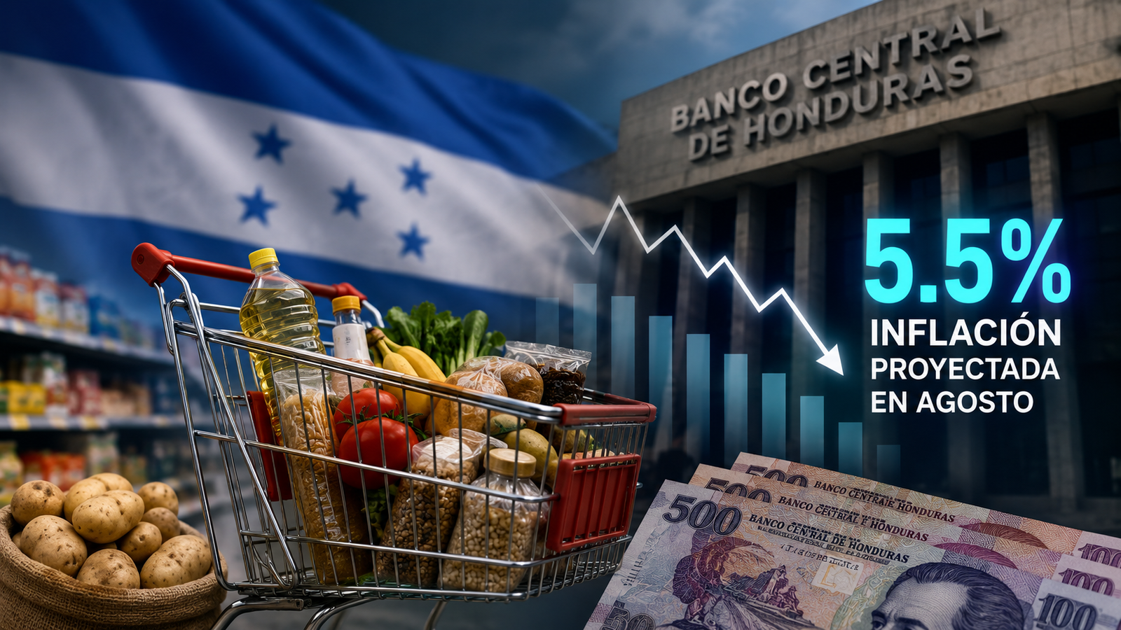 Honduras espera un respiro en los precios: BCH proyecta inflación de 5.5 % en agosto